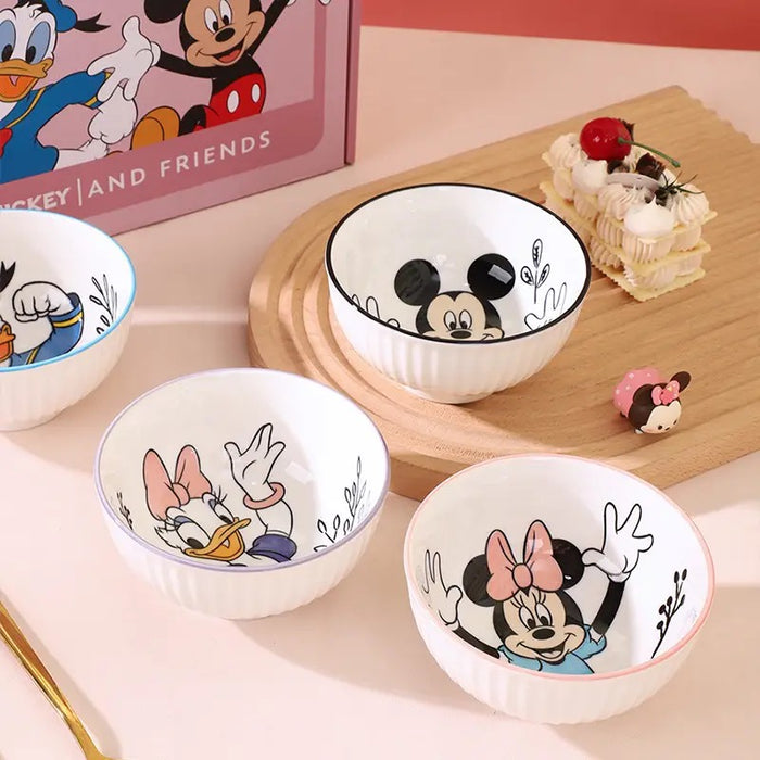 Set Of 4 Ceramic Cartoon Bowls