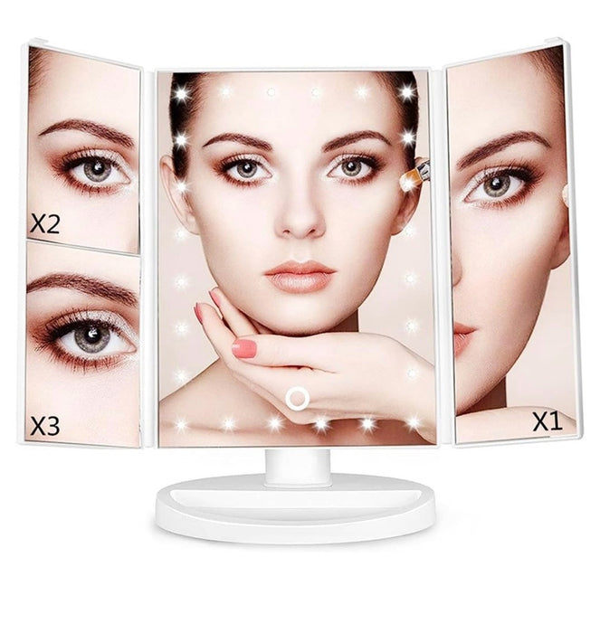 Tri-Fold Led Makeup Mirror