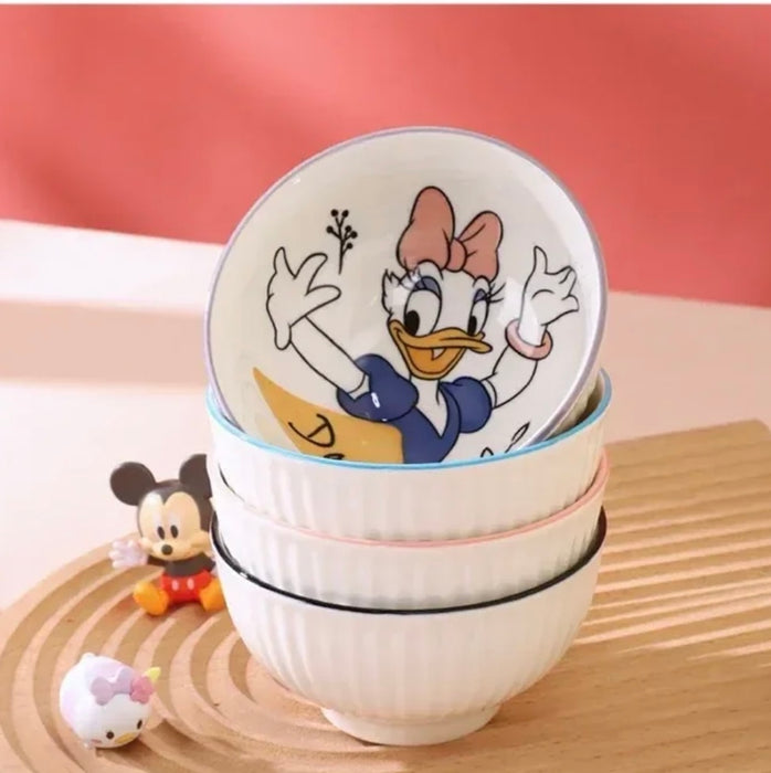 Set Of 4 Ceramic Cartoon Bowls