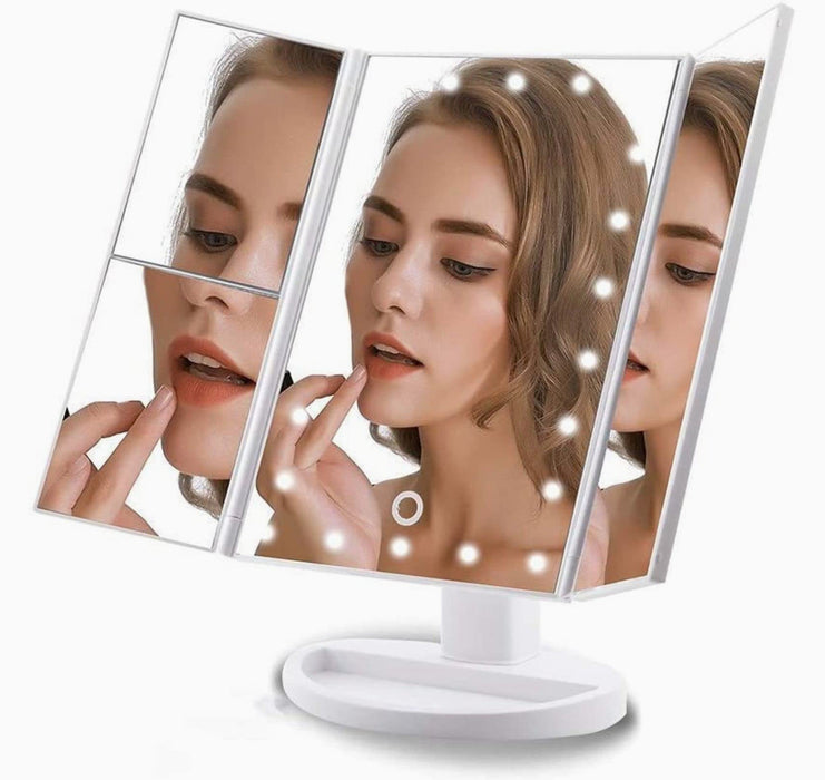 Tri-Fold Led Makeup Mirror