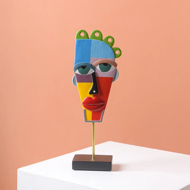 Abstract Resin  Face Statue