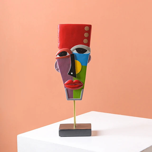 Abstract Resin  Face Statue