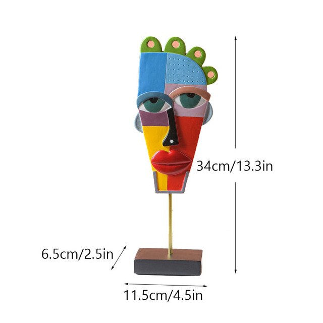 Abstract Resin  Face Statue