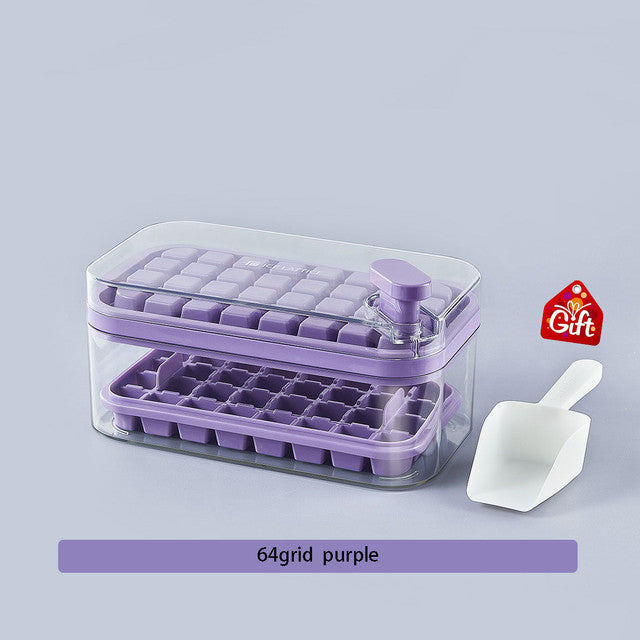 Easy Release Ice Cube Tray with Lid and Bin