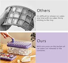 Easy Release Ice Cube Tray with Lid and Bin