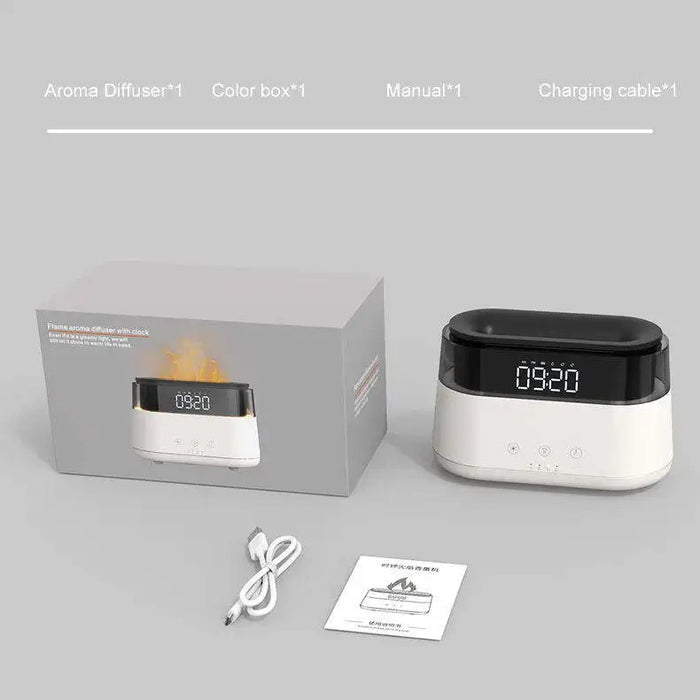 Flame Aroma Diffuser with Digital Clock