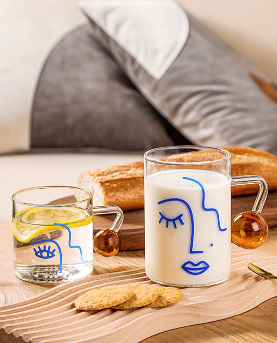 Abstract Face Glass Mug